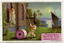 Corticelli Spool A Silk, Nonotuck Silk Co., Victorian Trade Card picture