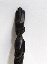 Vtg African Native Head Tribal Folk Art Hand Carved Wood Letter Opener 14