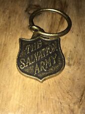 Vtg Brass Keychain The Salvation Army Emblem Thank you for your support Keyring picture