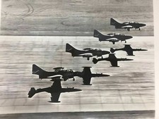 1954 Official Navy Real Photo Blue Angels Formation on Takeoff Jets Aerial View picture