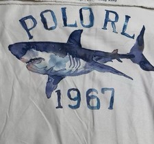 Rare Find Vintage Polo Ralph Lauren Fabric w/ Shark Print for Work Shirt picture