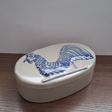 Vintage Prestige Place Museum of American Folk Art Rooster Stoneware Trinket Box picture