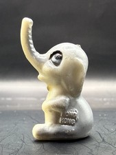 Vintage Hong Kong Bone China Miniature Seated Elephant Trunk Up picture