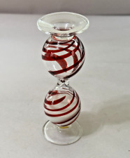 Vintage Art Glass Red/Clear 6 Minute Egg Timer, by Glen Kostick 1991 picture