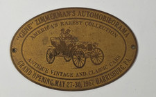 1967 Gene Zimmerman's Automobilorama Harrisburg PA Grand Opening Dash Plaque picture