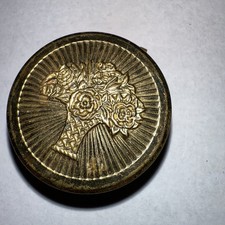 Vintage Cara Nome Action green eye shadow Makeup Compact Mirror Collector 30-40s picture