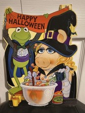🎃Vintage HALLOWEEN 1981 Cut Out MISS PIGGY KERMIT Frog Henson Muppets Hallmark picture