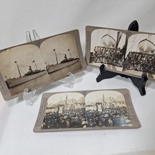3 Vintage 1906 St. Olaf Band Norway Concert Tour Stereoview Cards Aalesund picture