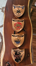 Set of 4 - Vintage Rhodesian Rhodesia Bush Wars Copper on Wood Plaque Set picture