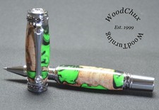Handmade Exotic Maple Burl Wood & Resin Rollerball Or Fountain Pen ART 1568a picture