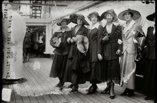 Photo:Ballet Girls Arrive 1916 Women in Hats Ship Deck Group Portrait picture