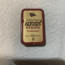 Vintage Altoids Cinnamon Breath Strips Slide Tin Patent Pending Empty READ picture