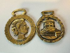 Horse Brass Medallion Vintage Queen Elizabeth II and Winsor Castle picture