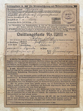 POST WW1 GERMAN SOCIAL WELFARE PENSION / DISABILITY PAYMENTS RECORD CARD 1921 picture