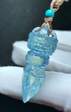 8g TOP Natural aquamarine quartz hand carved crystal Conquer demons vajra pestle picture