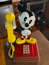 Vintage Mickey Mouse Phone Push Button Landline Telephone with box, clean works picture