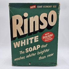 Rinso White Laundry Soap w/Pair of Nylons Offer Giant Economy Unopened Box 1950 picture