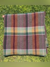 VTG Lauren Ralph Lauren Brittany Plaid 100% Wool Queen Blanket Earth Tones READ picture