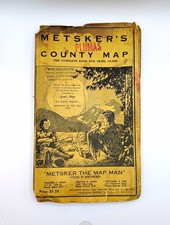 ​Vintage Metsker's Plumas County Map California Road Trail Guide Folding Pocket picture