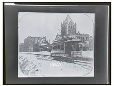 1888 Boston Copley Square West End St Railway Trolley 4.5x3.5 Copy Negative picture