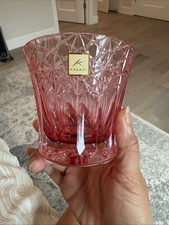 NEW KAGAMI Crystal Edo Kiriko Rock Glass Yumeiro Red TU782-3020-CAU Wooden Box picture
