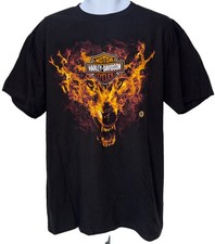 NWT Harley Davidson Wolf Flames T-Shirt Black Sz XL Las Vegas NV RARE 2010 NEW picture