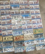 Large lot of 50 old colorful license plates - bulk - states- low shipping picture