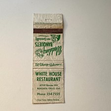 White House Restaurant Niagara Falls Ontario Vintage Matchbook Cover 5MB125-1 picture