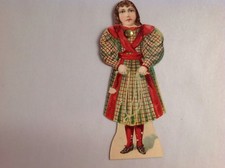 J & P Coats Cottons Co. Unusual 2 Sided Girl , 2 Piece Dresses Trade Card picture