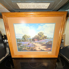 RARE vintage Framed Larry Dyke signed Print with Bible Verse  Psalm 23:3 picture