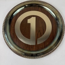 MCM William Rogers Oneida Round Silver Plate Serving #1 Tray Platter 12” picture