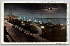 Chicago Antique Tennessee Postcard MEMPHIS Moonlight River Park 1926 picture