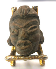Olmec Pre Columbian Mayan Carved Stone Head 2