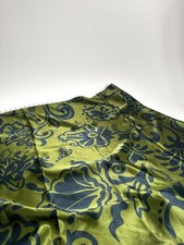 Italian Designer Deadstock 100% Silk Scarf Olive Green Vintage By Meter 140 Cm picture