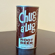 Chug-a-Lug Root Beer 12 fl oz Soda Can Pull Tab Brown White Silver Good Shape picture