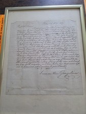 Rare 1827 Handwritten Historical Letter - Framed picture