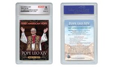 2025 POPE LEO XIV Official Card First U.S. American Pope - Certified Gem-Mint 10 picture