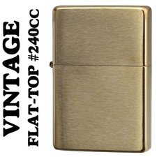 Zippo Lighter Flat Top Vintage Brush Brass (No Line) 1937 # 240CC picture