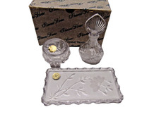 Princess House 807 5 Pc. Vanity Set Perfume Bottle Powder Jar & Tray 803 804 806 picture