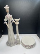 Vintage 1986 Galos Edwardian Style Lady with Matching Base. Made in Spain. picture