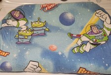Vintage Rare Disney Toy Story 1995 Twin Flat Sheet Buzz Lightyear Blue picture