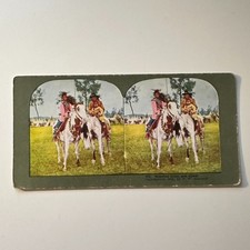 Mounted Sioux In Camp Reps Of The Sioux Nation Antique Stereoview Card 5H6-3 picture