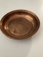 Vintage Copper Colander Strainer Star Pattern Abt 12” picture