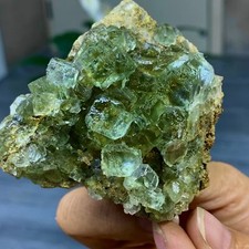 167G Rare transparent green cubic fluorite mineral crystal sample/China picture