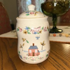 Vintage International China Heartland Small Canister Lid 6.5” Cottagecore Great picture