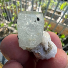 82ct | Unique Aquamarine & Green-Cap Tourmaline Crystal Specimen | Skardu, Pak@. picture