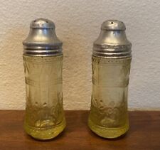 Vintage Amber Federal Madrid Depression Glass Salt & Pepper Shakers  picture