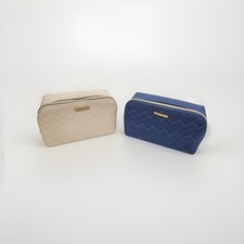 Set of 2 MISSONI Delta One First Class Amenity KitTravel Case Blue And White picture