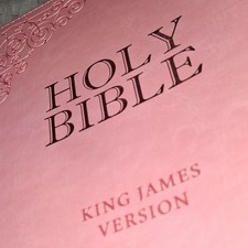 KJV Holy Bible King James Version Giant Print Full-Size Pink Leatherette picture
