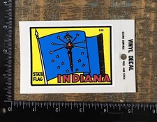 Vintage INDIANA State Flag Travel Souvenir Vinyl Decal IN picture